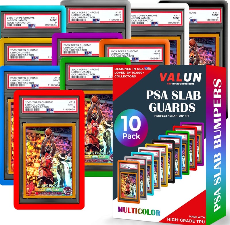 VALUN PSA Slab Bumper 10 PACK (MULTI-COLOR) – Hard TPU PSA Slab Protector Guard for Graded Cards – PSA Slab Bumper Guard for PSA Slabs – Card Slab Protector for PSA Card Protection - Image 1